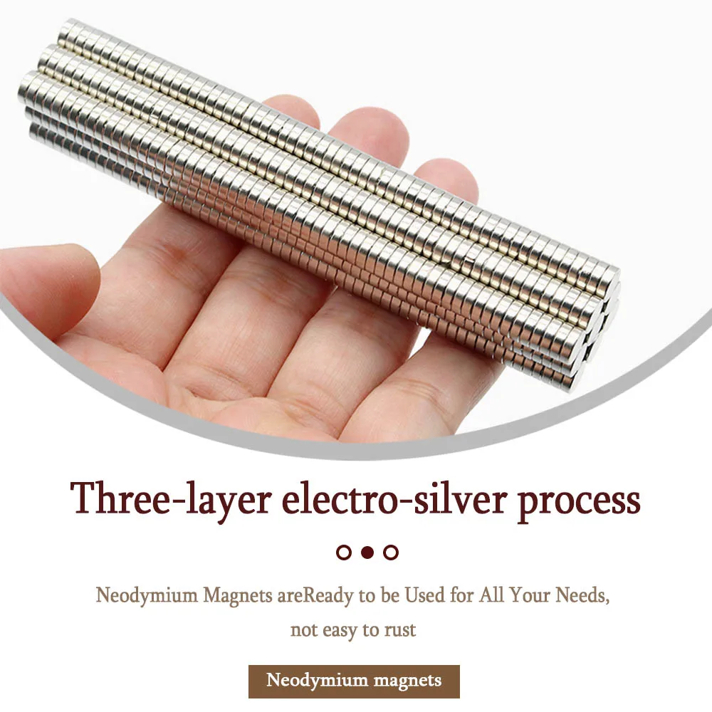 Magnete al neodimio rotondo super resistente da 6 mm x 2 mm Magneti potenti N35 piccolo magnete magnetico permanente per frigorifero NdfeB 6x2