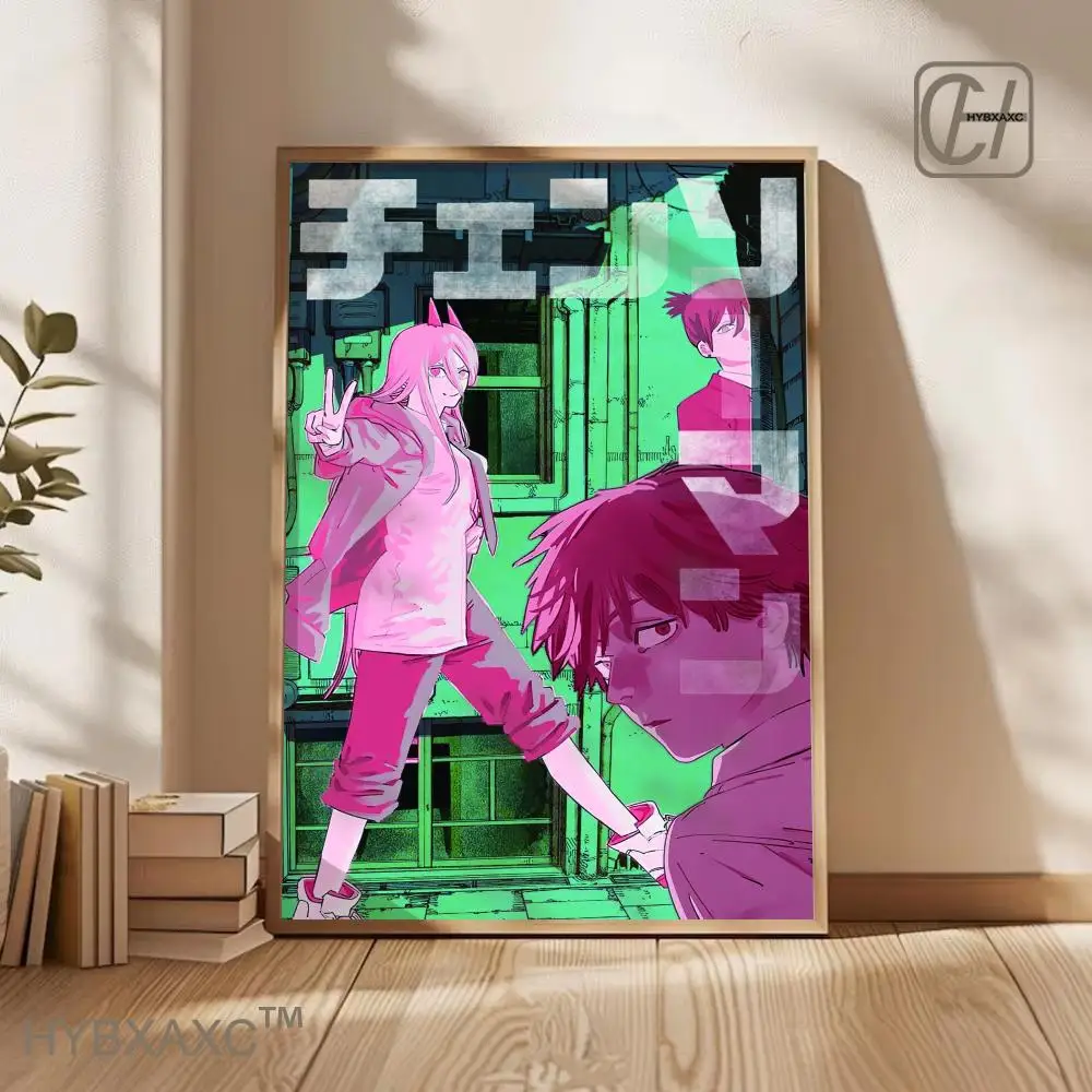 Chainsaw Man Poster Anime Wall Art HD Print Denji Makima Power Character Poster Bedroom Home Decor Anime Fan Gift Poster Poster