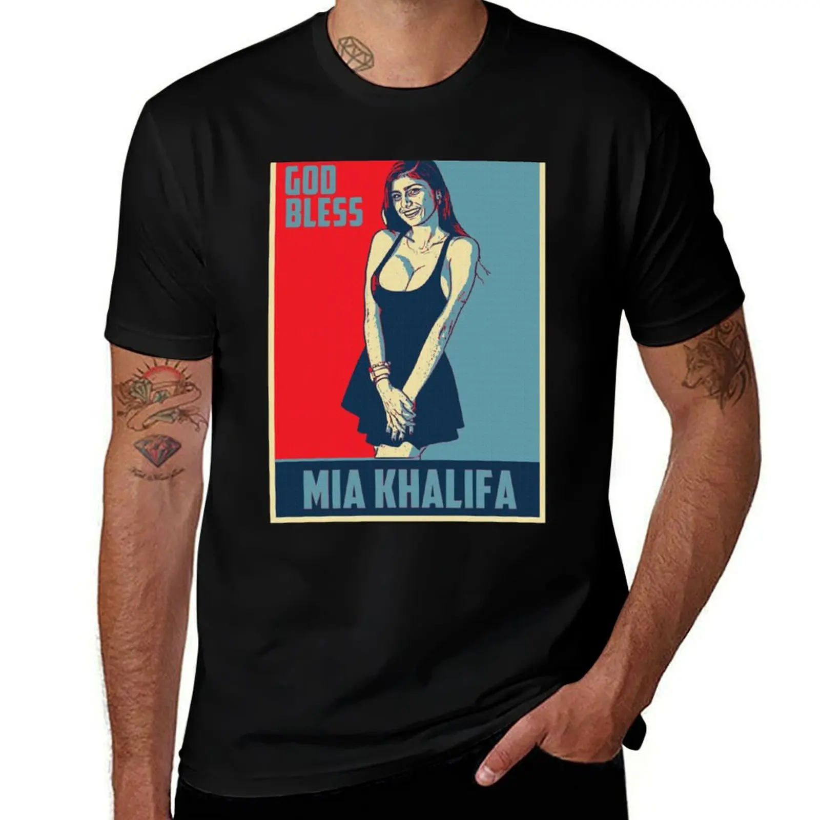 

God Bless Mia Khalifa - Mia - The Best - Star T-Shirt Street Art Print Tee Shirt