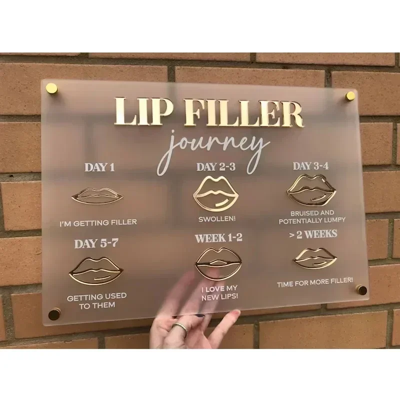 Lip Filler Injections Journey Acrylic A3 Wall Sign Beauty Salon Aesthetic Decor Cosmetic Clinic Perspex Wall Signage Lip Filler