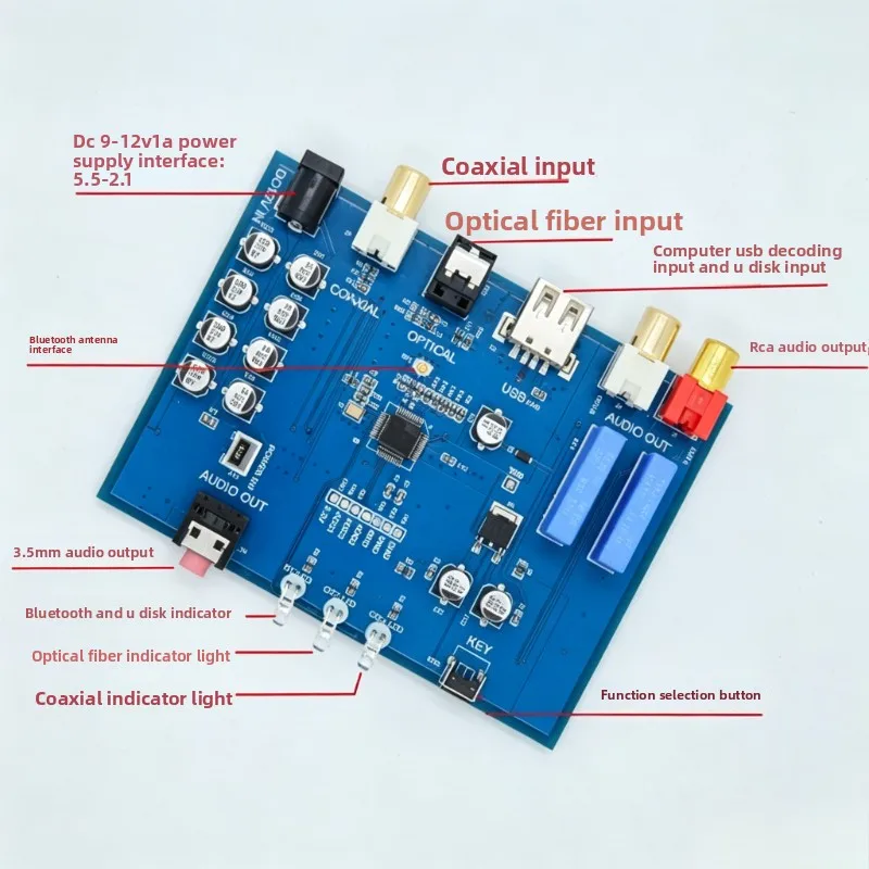 Dac audiophile-grade hifi decoding 192khz 24bit optical coaxial usb bluetooth 5.0 receiver can be used as a usb flash drive