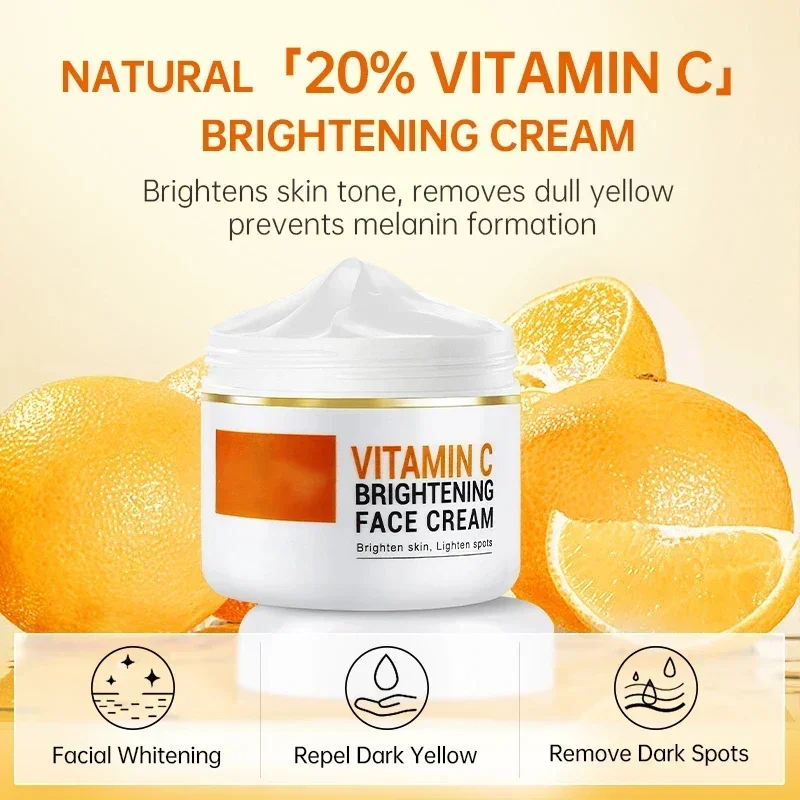 Vitamin C untuk krim wajah, pigmen penghilang bintik hitam, Krim Wajah mencerahkan produk perawatan kulit kesehatan kecantikan