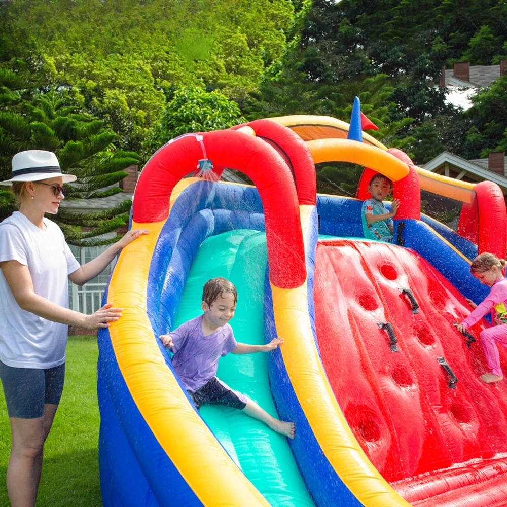 

Inflatable Castle Bounce Bed Double Slide Outdoor Obstacle Course Playground Toy City Activity Equipment 408cm For Adults New
