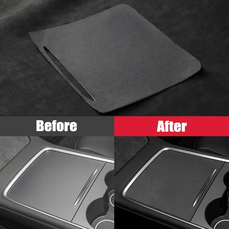 Suede Center Console Protector Cover for Tesla Model 3 Y 2021-2023 Model 3 Highland 2024 Central Panel Sticker Car Accessories