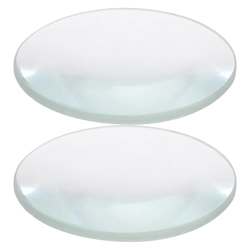 

2 Pcs Optical Convex Lens Glass Dome with Edge Optically Double 50mm Experiment Learning Aids