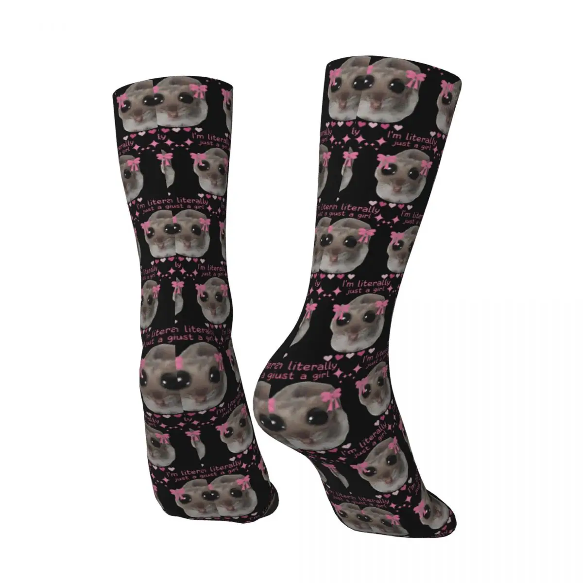 Im Just A Girl-Chaussettes gothiques coordonnantes pour hommes et femmes, mi-bas doux, design extérieur, cadeau, printemps