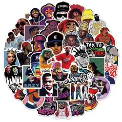 50PCS  Mix 2Pac Sticker Hip Hop  Rap Tupac Graffiti Rock Vinyl Sticker for Adults DIY Bike Laptop Skateboard Stickers Waterproof