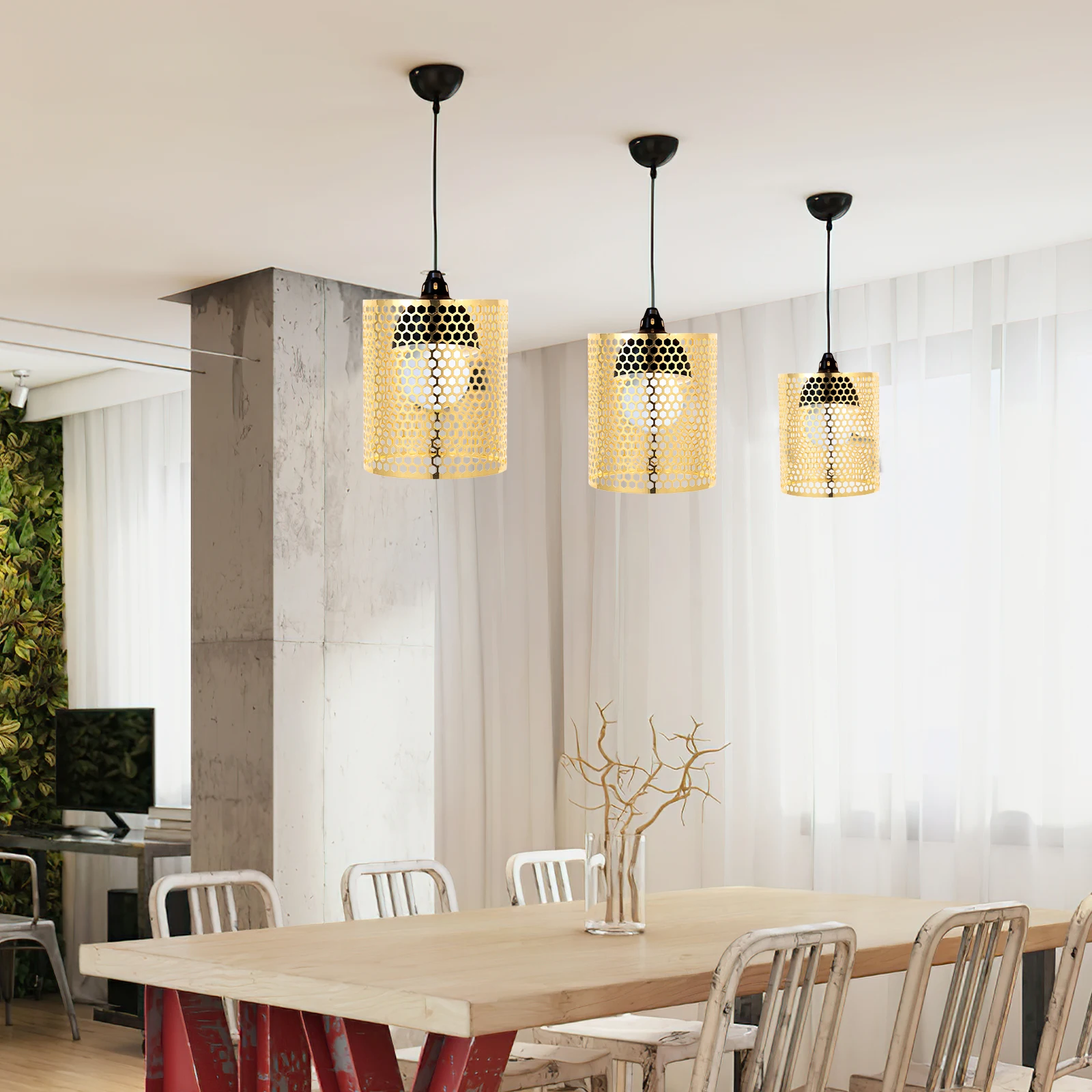 

Industrial Chandelier Shade Metal Lamp Shades for Table Floor Lamps Durable Iron Replacement Vintage Hollow Design Modern