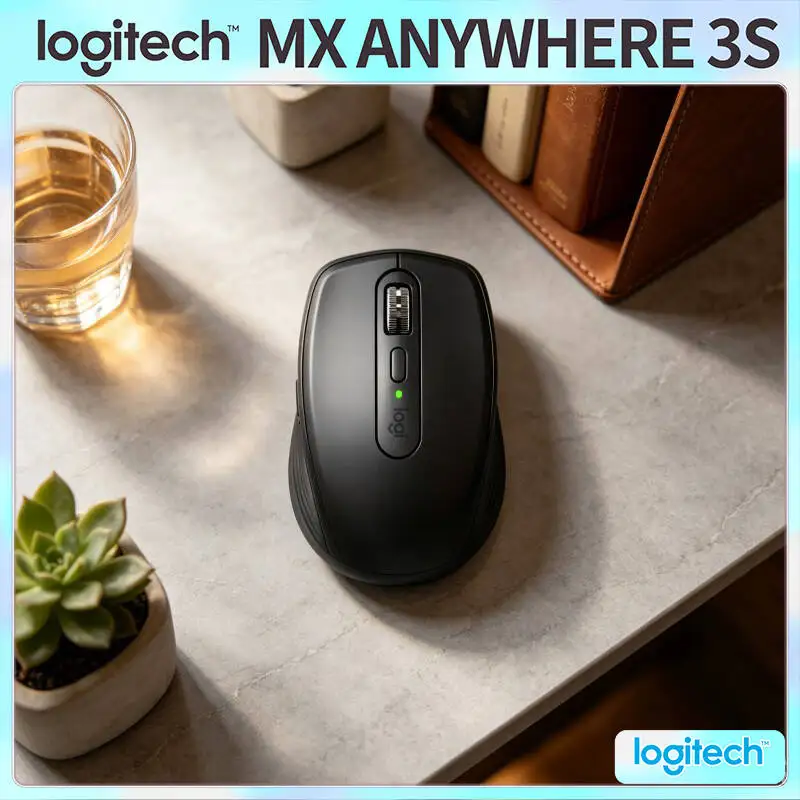 

High-Performance MX Anywhere 3S - 8000 DPI Darkfield, Hyper-Scroll, Silent Click, Great for Vape Supply Warehouse & Stock Work