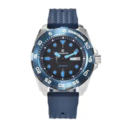 PARNSRPE 44MM NH36A 20bar Men's automatic diving watch Bracelet 3.8 Crown sapphire crystal Luminous pointer