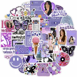 10/50PCS Purple Butterfly Singer Stickers DIY Phone Handbook Motorcycle Guitar Helmet Book Diary Decoration Sticker Toys Gift