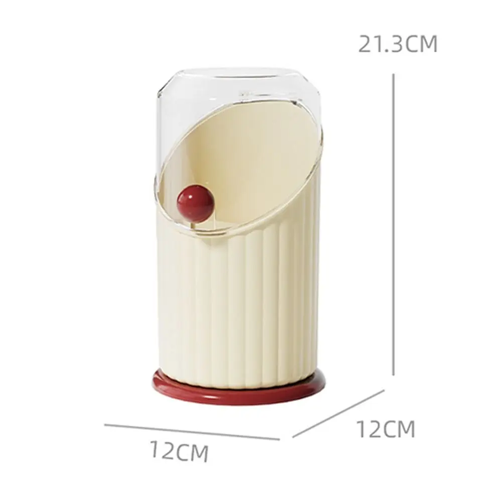 حامل فرشاة مكياج ذو سعة كبيرة، منظم مستحضرات التجميل دوبامين قابل للدوران مع غطاء شفاف مقاوم للغبار