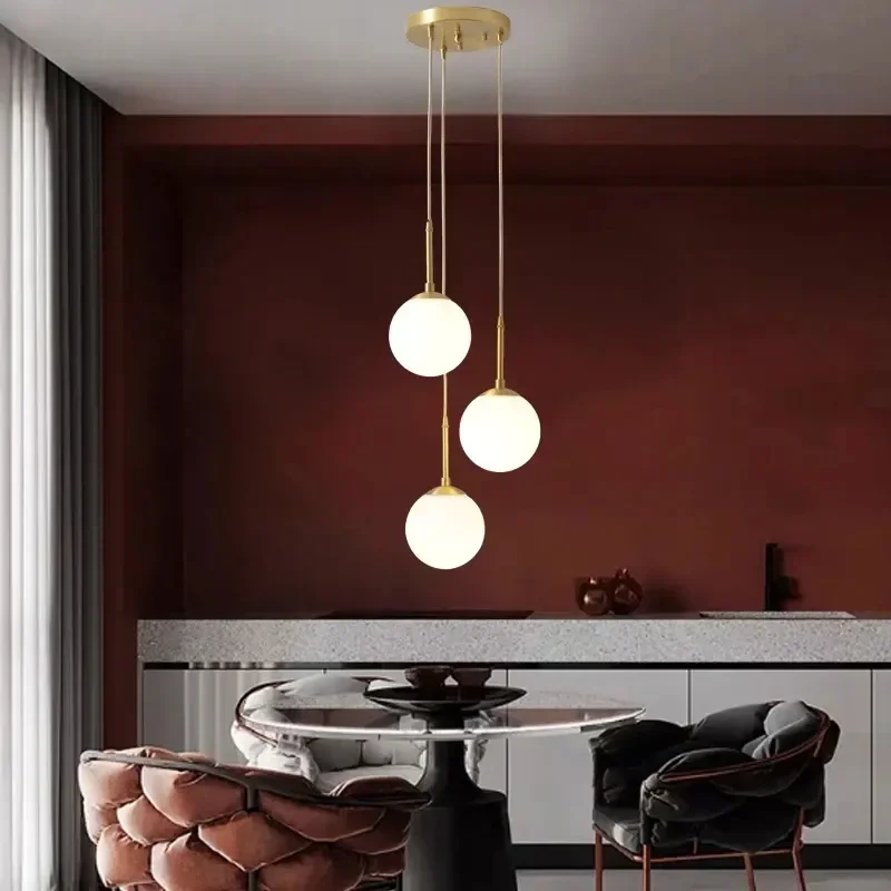 Imagem -02 - Nordic Glass Ball Led Pendant Lamp Modern Chandelier Lights para Sala de Jantar em Casa Indoor Hotel Lobby Hanging Lamp Luminárias