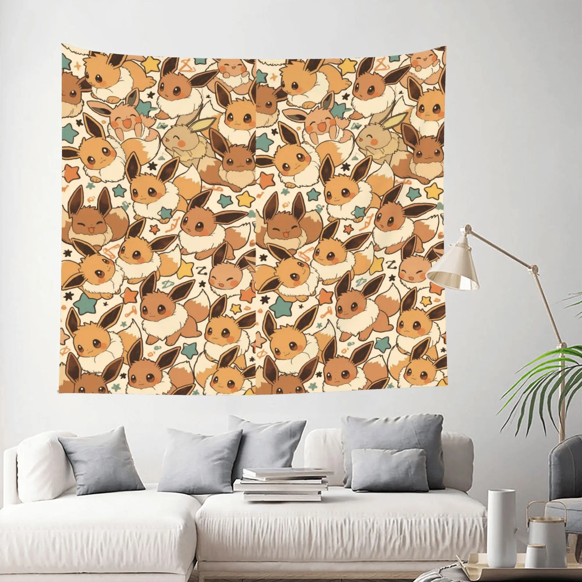 Customized pokemon Tapestry Room decoration Eeveelution Home Decoration Tapestry Decor Accessories Cute Room Decor