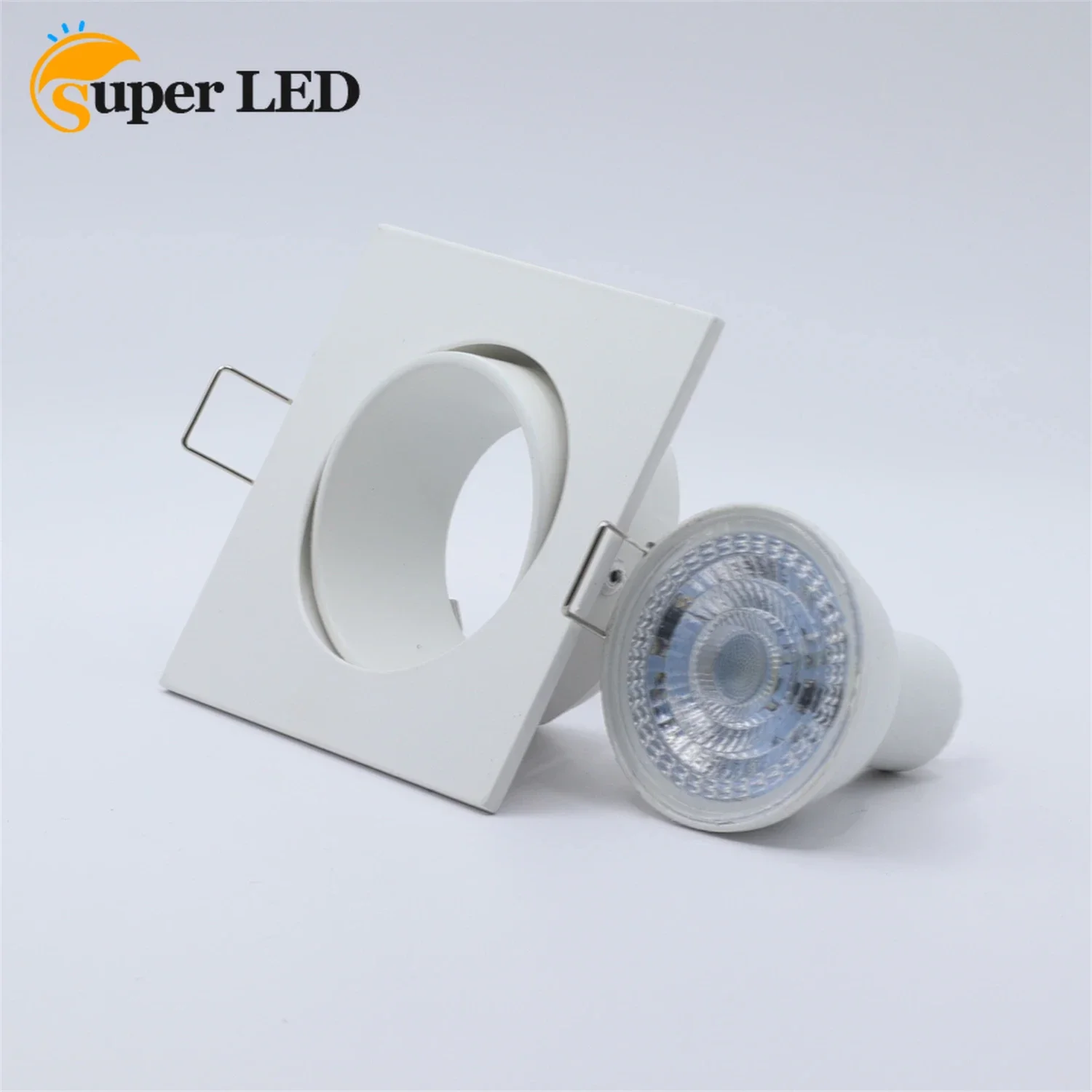 Square LED Spotlights Frame Adjustable Downlight Led Holders Cutout 70mm for MR16 GU10 Bulb Holder Recesse