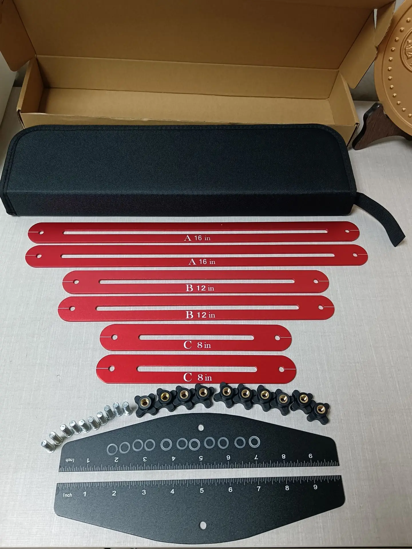 Aluminum Alloy Stair Tread Template Tool, Folding Stair Measuring Ruler, Woodworking Stair Layout Measuring Tool
