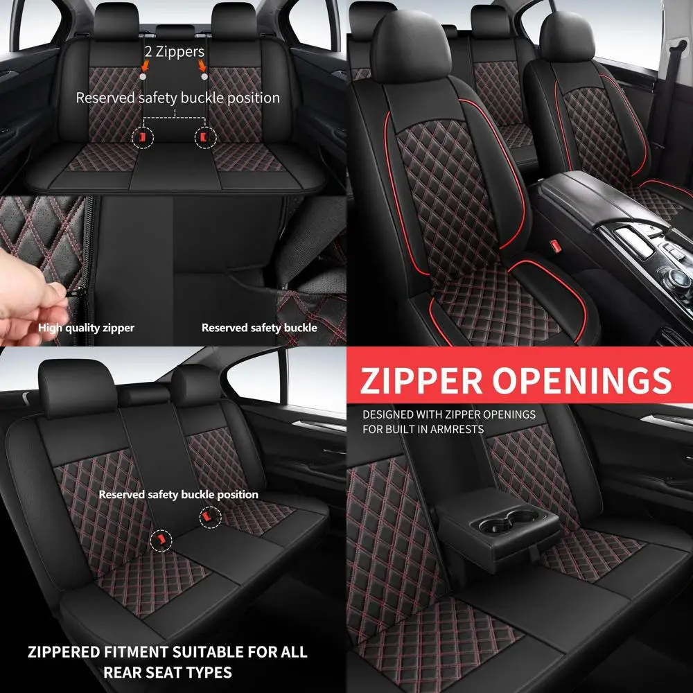 

Car Seat Covers Full Set,Breathable and Waterproof Napa Leather Car Seat Cover,Interior Universal Fit for Cars,Sedans,SUVs,Vans,