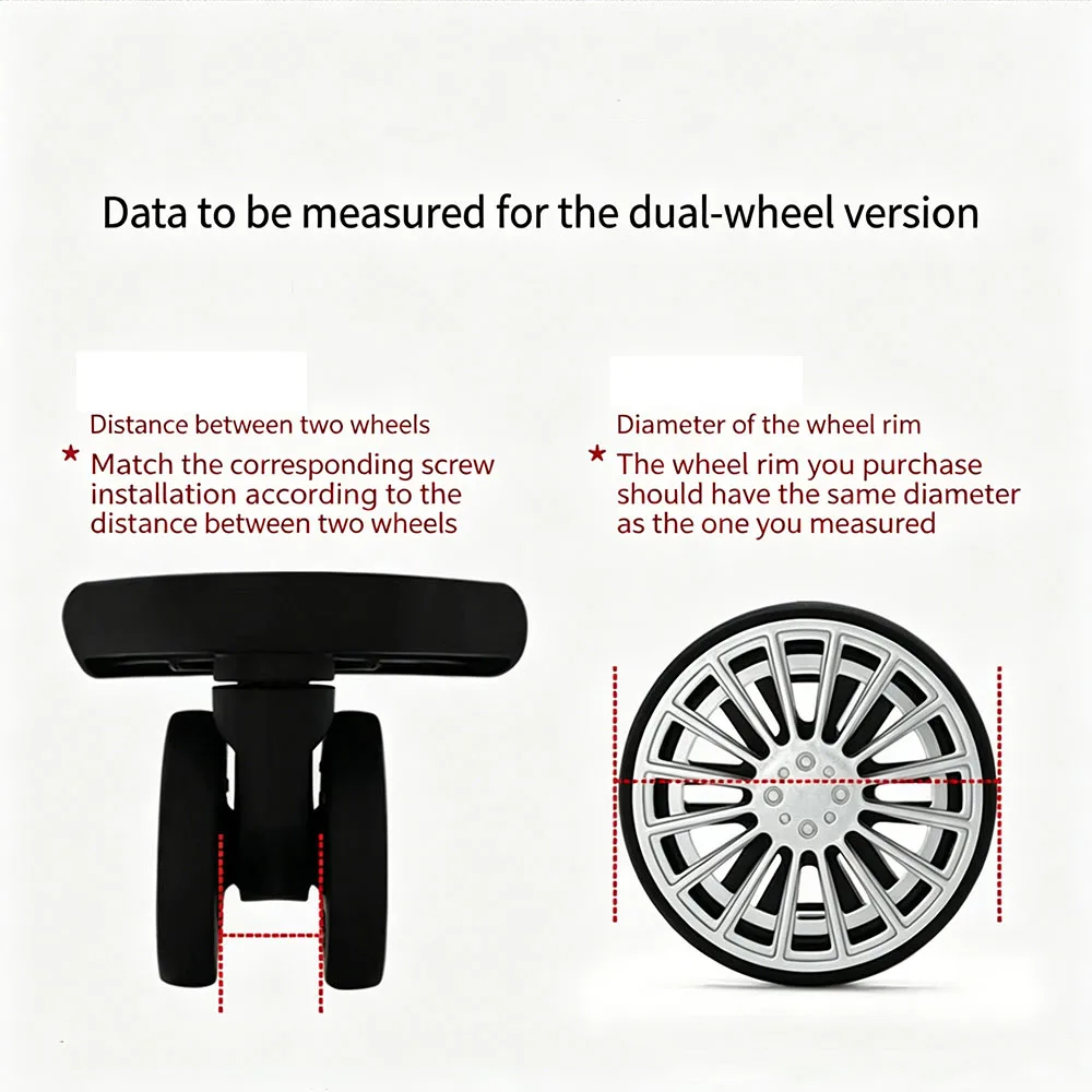 1Pcs Luggage Compartment With Replacement Wheels Dual Wheel Model Silent And Wear-Resistant Suitcase Aircraft Wheel Repair Parts