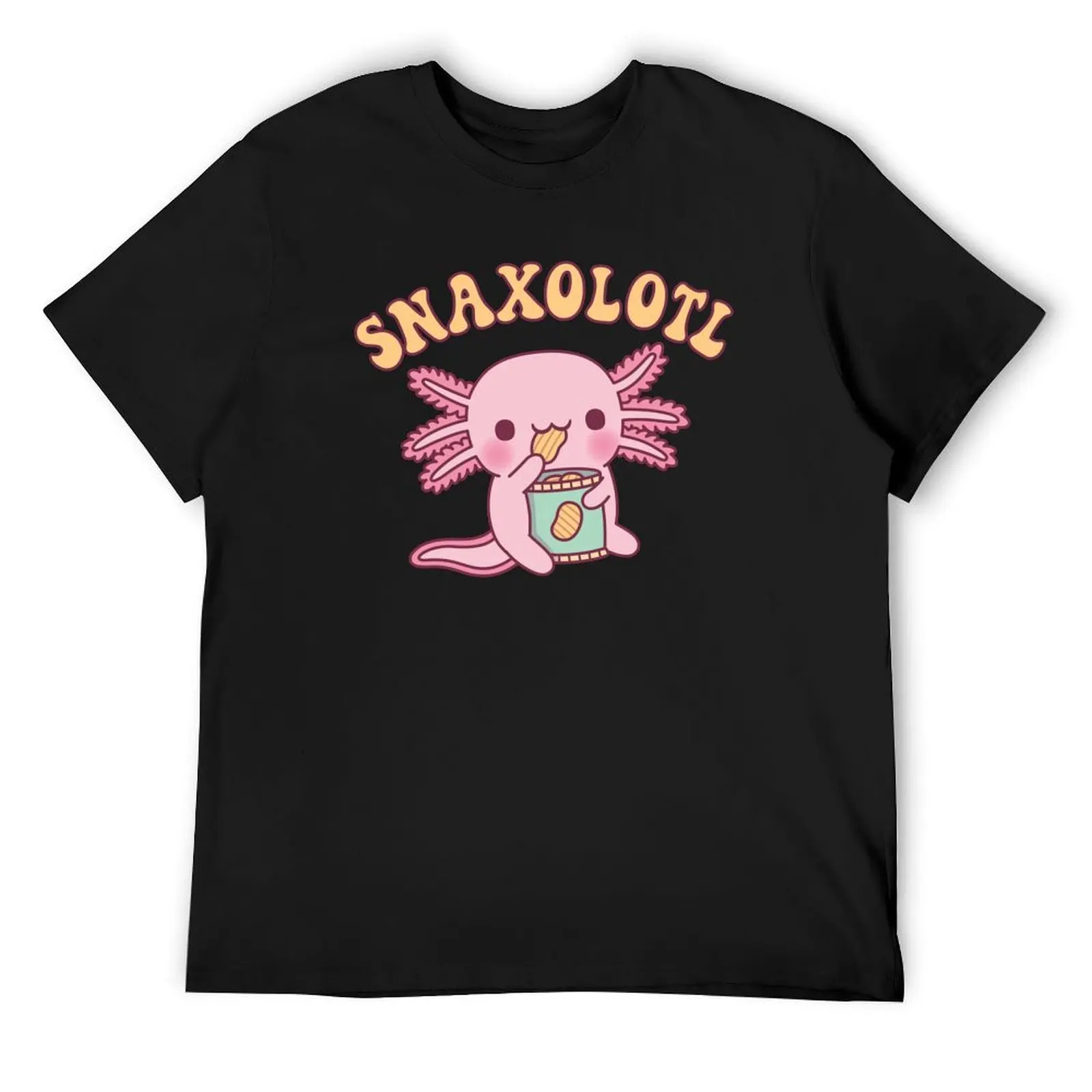 

Funny Snaxolotl Axolotl Munching On Potato Chips T-Shirt shirts graphic graphic tee shirt vintage mens graphic t-shirts funny