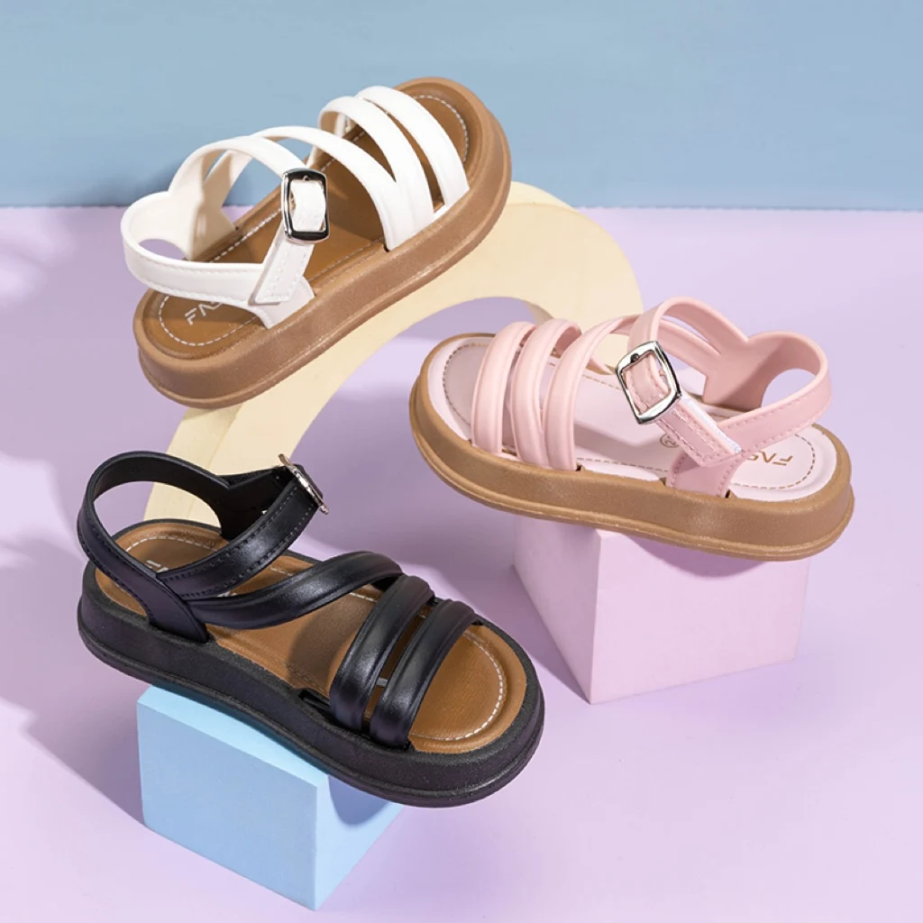 2026 Elegant Summer New Style Korean Version Princess Children's Sandals Elegant Open Toe Stylish Versatile Cute Student Sandals