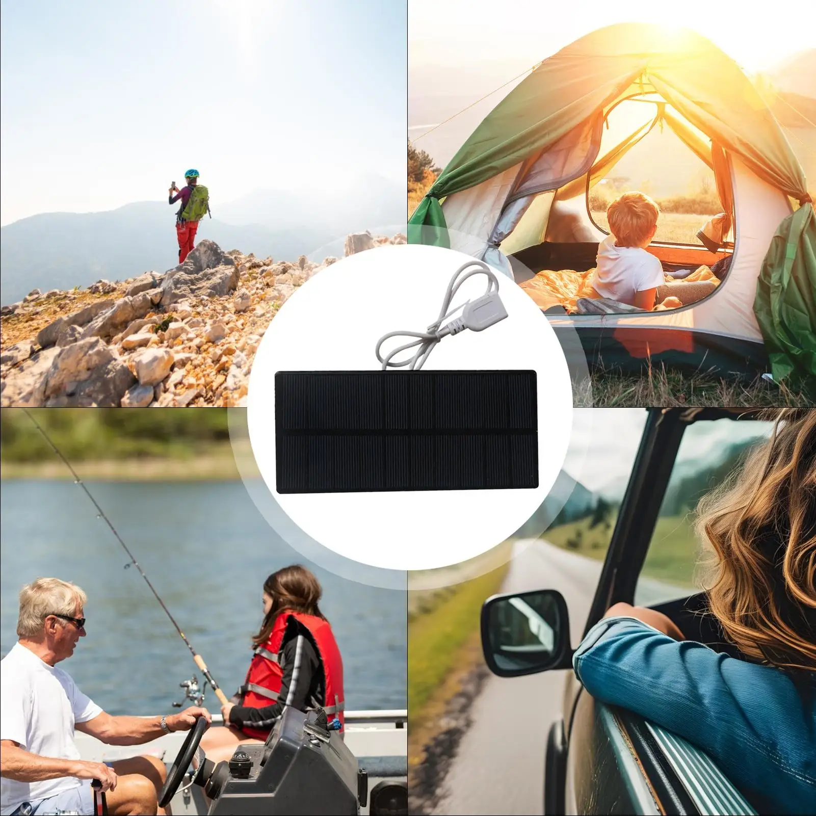 

6W Portable Solar Panel Foldable Solar Panel Charging Station Phone Charger For Phone Power Bank Outdoor Camping Home