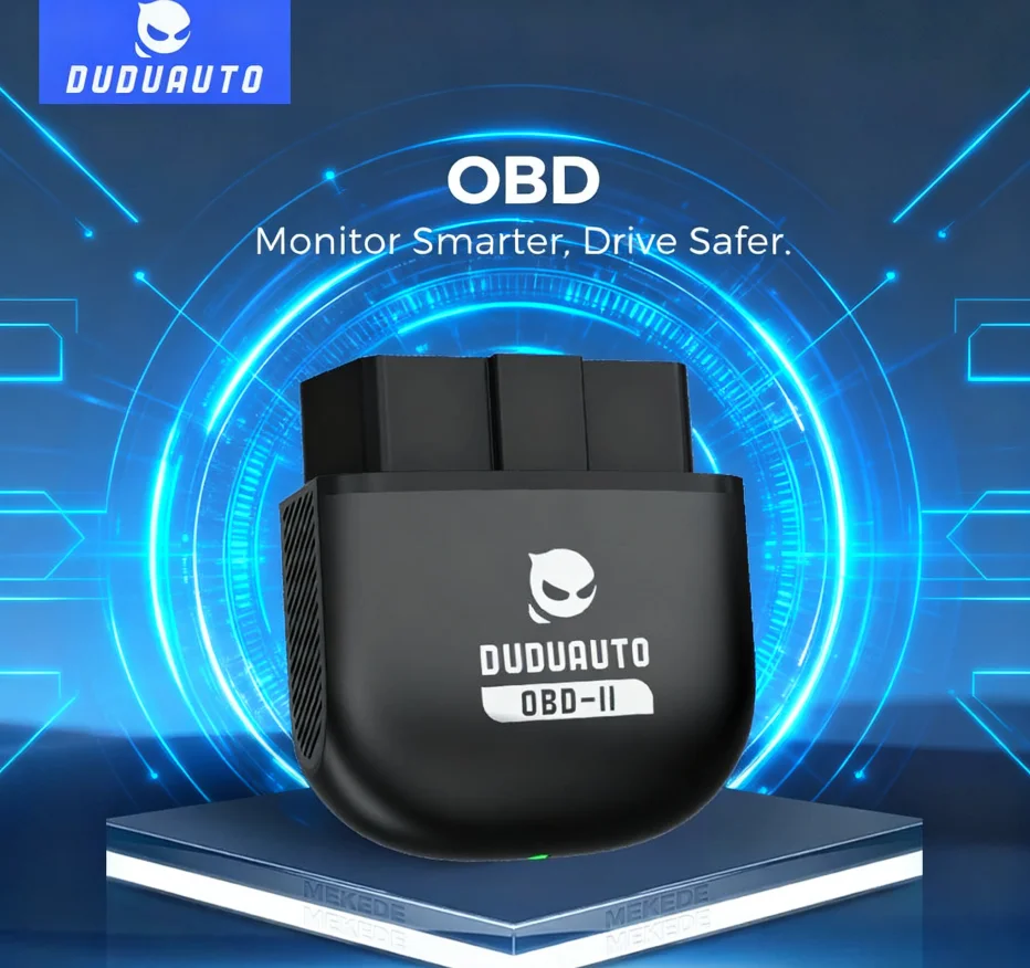 DUDUAUTO Obd الجديد لشاشة السيارة العالمية محرك أقراص أكثر أمانًا BT 5.1 متوافق مع تطبيقات متعددة تصميم لوحة القيادة الأنيقة Ul