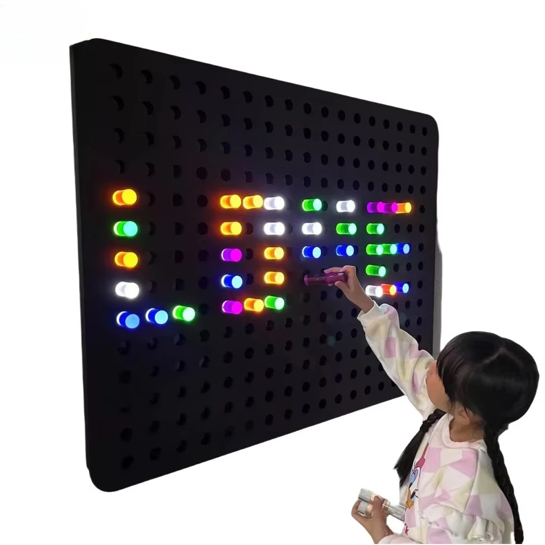 100 * 80Cm wall-mounted rainbow nail board set sensory