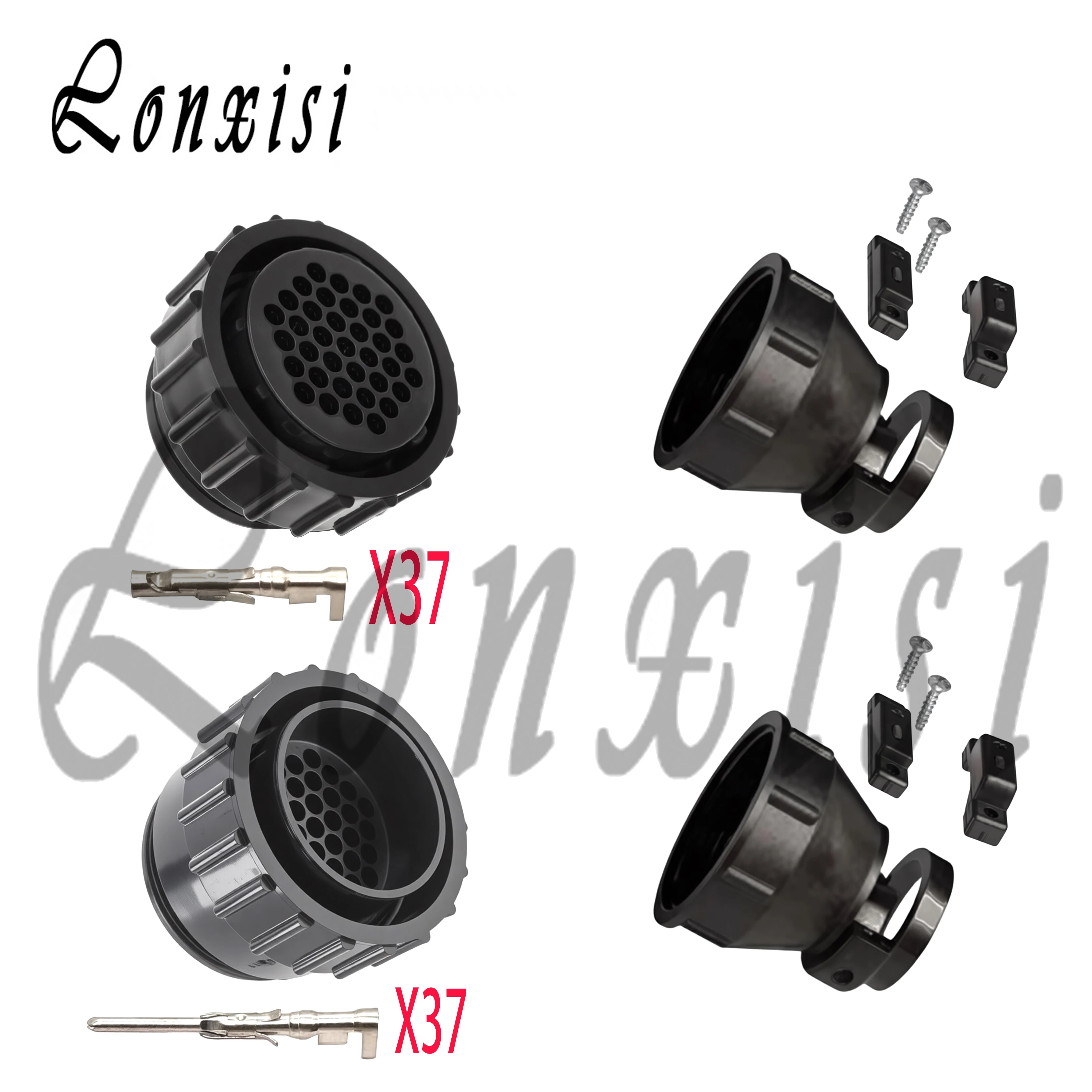 

1 Set 206306-1 AMP Automobile Connector 37 Pin CPC Series Aviation Round Plug 206150-1 206306-2