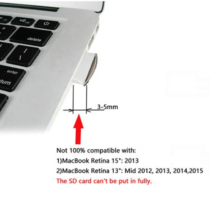 1pcs/Micro SD TF to SD Card Kit Mini Adaptor Low Profile for Extra Storage Macbook Air / Pro / Retina