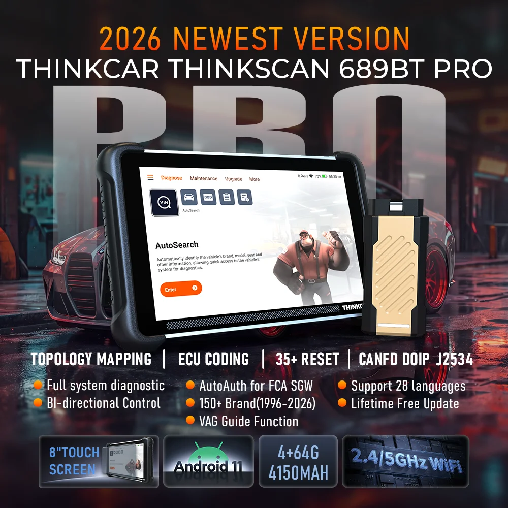 THINKCAR THINKSCAN 689BT PRO Topology Key Programmer Automotive Diagnostic Tool J2534 Bidirectional Car Obd2 Scanner ECU Coding