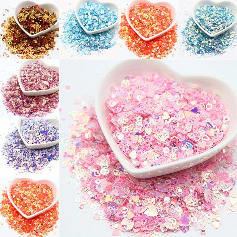 

1-10mm Mix Sequins Gold Glitter Multi Size Multi Shape Sequins for Crafts DIY Nail Art Decoration Clothing Accessories 100-200g