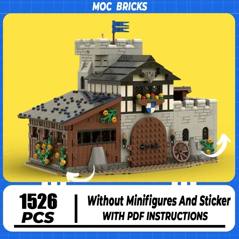 Moc Building Block Falcon's Stable Model Technology Brick DIY Assembly Modular City Street View Toy For