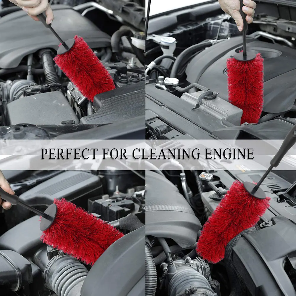 Car Wheel Rim Tire Cleaning Brush 45cm Microfiber Car Wash Brush Non Scratch Car Detailing Washing Tool Soft Bristle CleanerCare