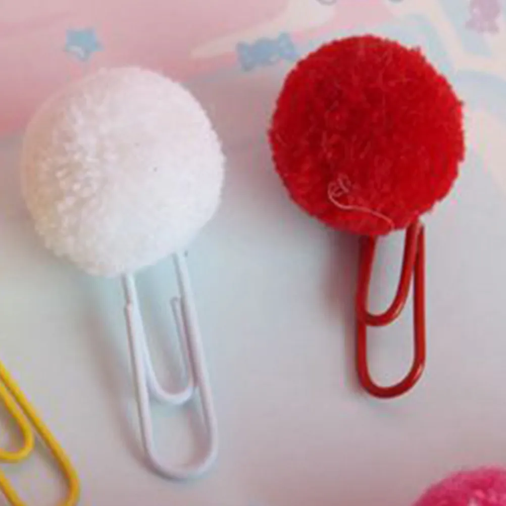 24Pcs Colored Metal Ball Paper Clips Sturdy Bookmark Clip for Memo Photo Card Document Organization Cute Desk Accessory Gift