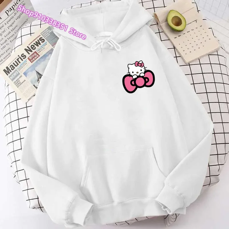 American Cartoon Cat Hoodie Women Pullover Tops Spring Autumn Female 2024 New Casual Couple Sweatshirt Clothing