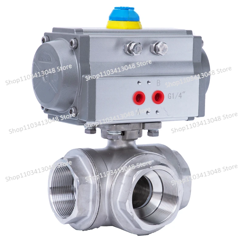 

Q614/5F-16P Pneumatic Stainless Steel Three-way Thread Ball Valve L Type DN15/20/25/32/40/50
