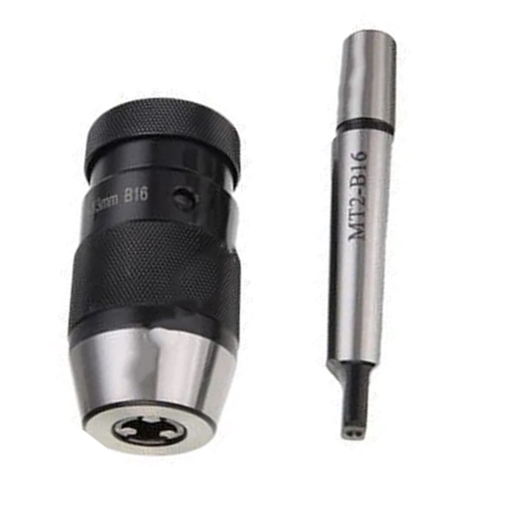 Keyless Drill Chuck B16 1-16mm MT2 Self Tightening Metal Lathe Chuck For For Arbor Milling Machine Electric Hand Tools Power Equ