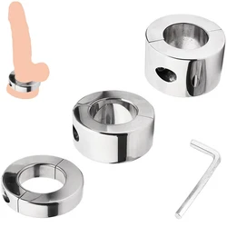 Heavy Stainless Steel Ball Weight Scrotum Stretcher Set Metal Penis Stretcher Cock Ring Lock Pendant Erection Male Sex Toy Man