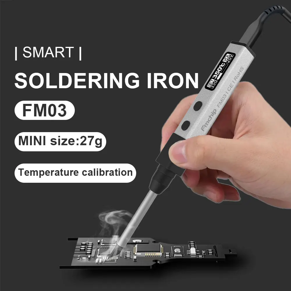 FMchip FM03 Smart Soldering Iron PD Welding Equipment Electric Station Machine Solder Cautin Sting Repair Welder Tools T65 Tip