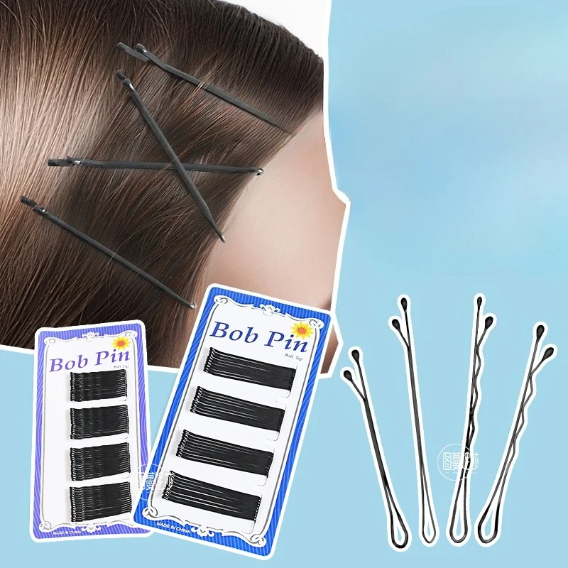 1Set Black Women Hair Clips Bobby Hair Pins Hairpins Black Wave Straight Barrettes Girls High Quality Hair Accessories Wholesale