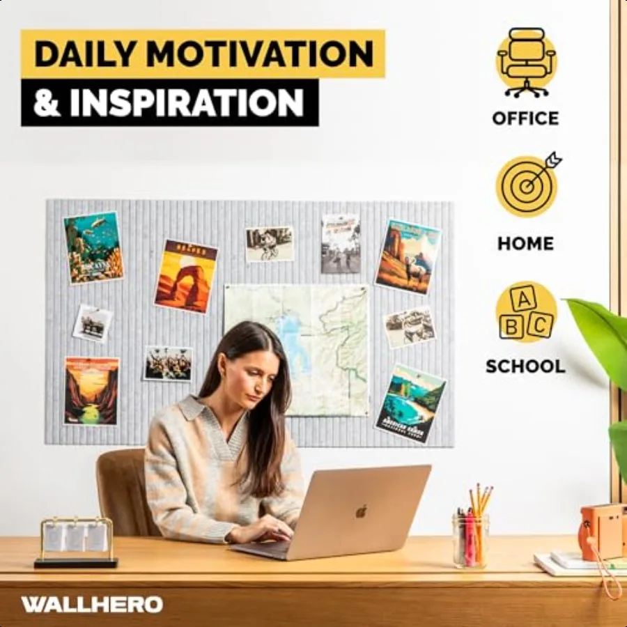 لوحة الفلين المكتبية مقاس 59 بوصة × 36 بوصة 15 عبوة من البلاط لـ Wall Tac Board لوح لباد كبير واقي الحائط للوحة رمي السهام شريحة رخامية رمادية #5