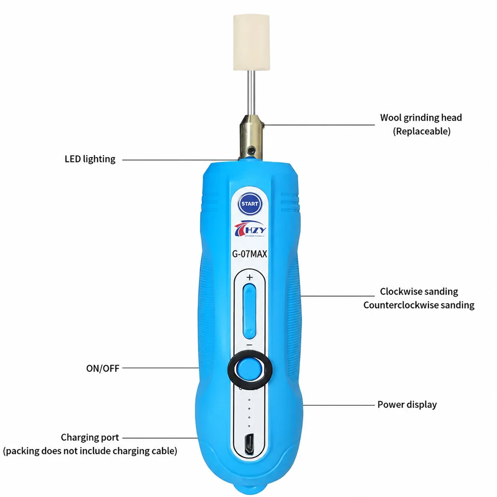 HZY G-07MAX Electric OCA Glue Remover 3-speed Adjustable Polishing Cutting Machine For Samsung Curved Screen Separation Tool