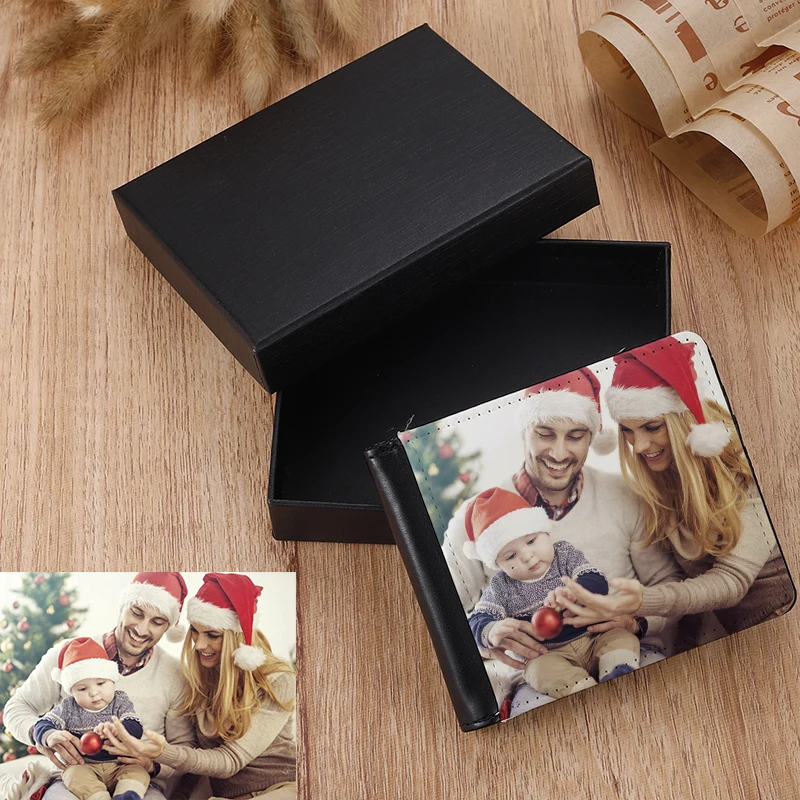 

Custom New Man Wallet Custom Short Single-sided Printing Multiple Card Wallet Personalized Color Photos Wallet Christmas Gift