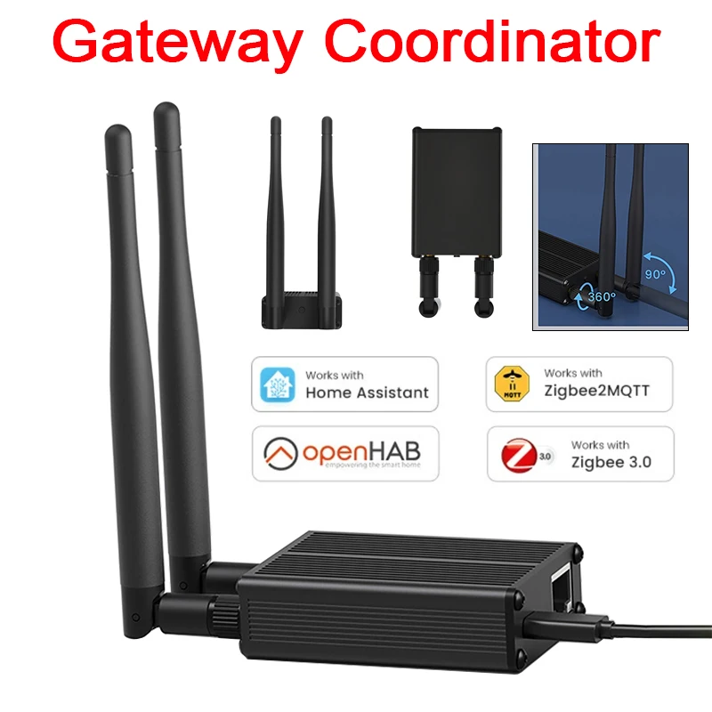 ZigBee 3.0 Dongle To Ethernet Compatible with Zigbee2 MQTT, Home Assistant, Z H A Open HAB , USB, And WiFi Gateway Coordinator