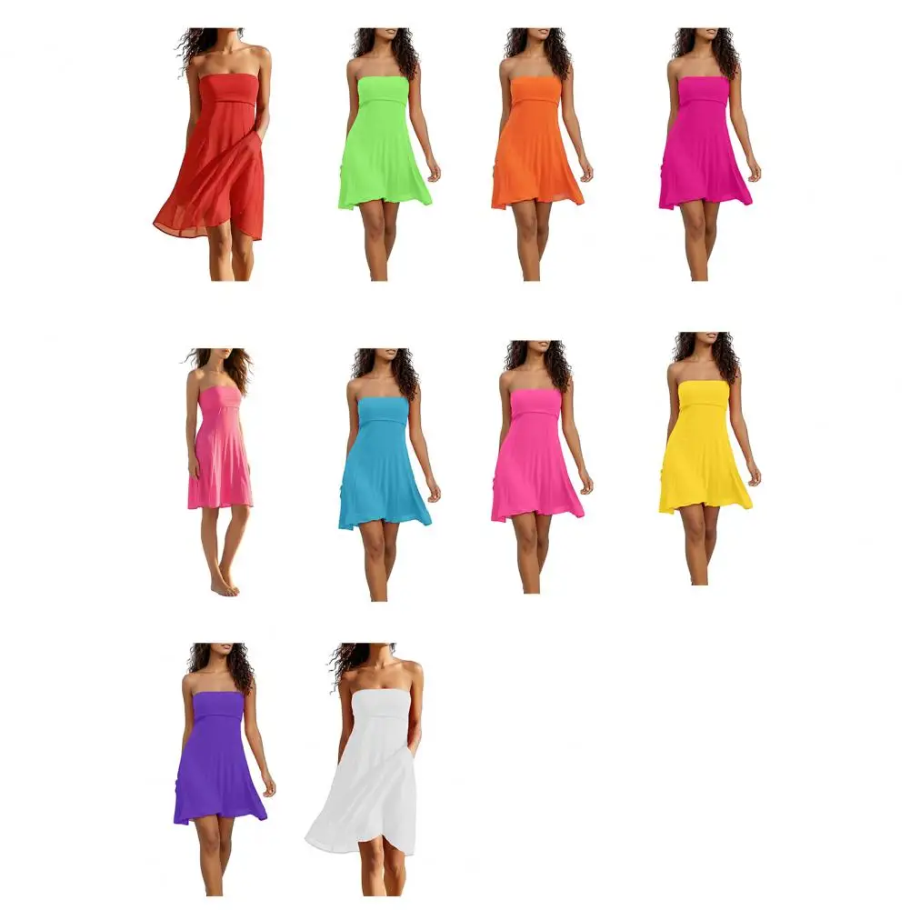 Fashion Slim-fit Pleated Tube Top And Hip-wrapped Sexy Dress 2026 Cross-border New European And American Style Women's Clothing
