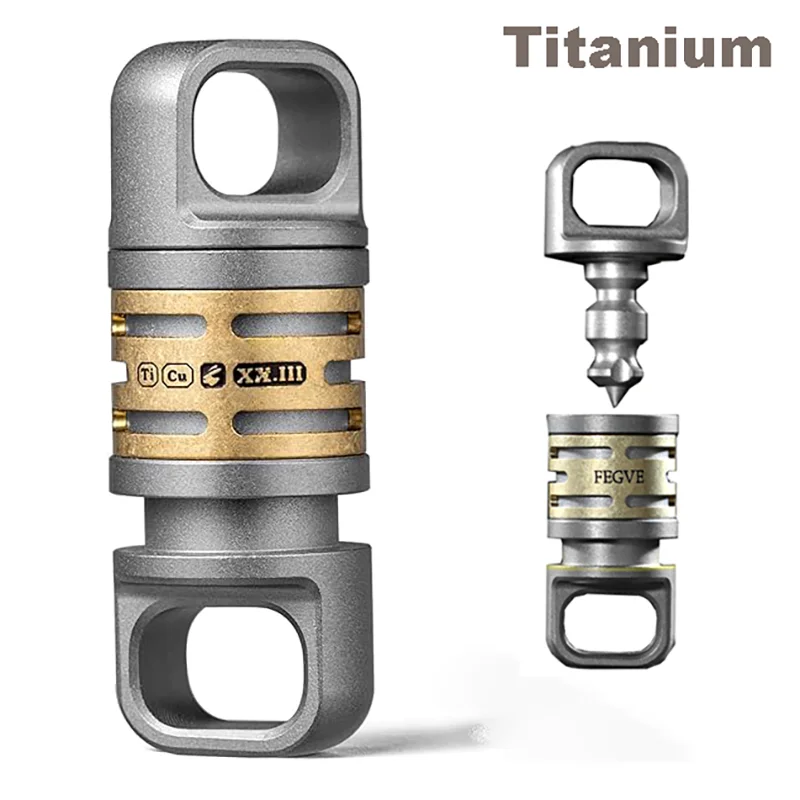 Titanium Quick Release Keychain Safety tip with Key Ring Lightweight Outdoor Camping Swivel Heavy Duty Keychain for Car Keys