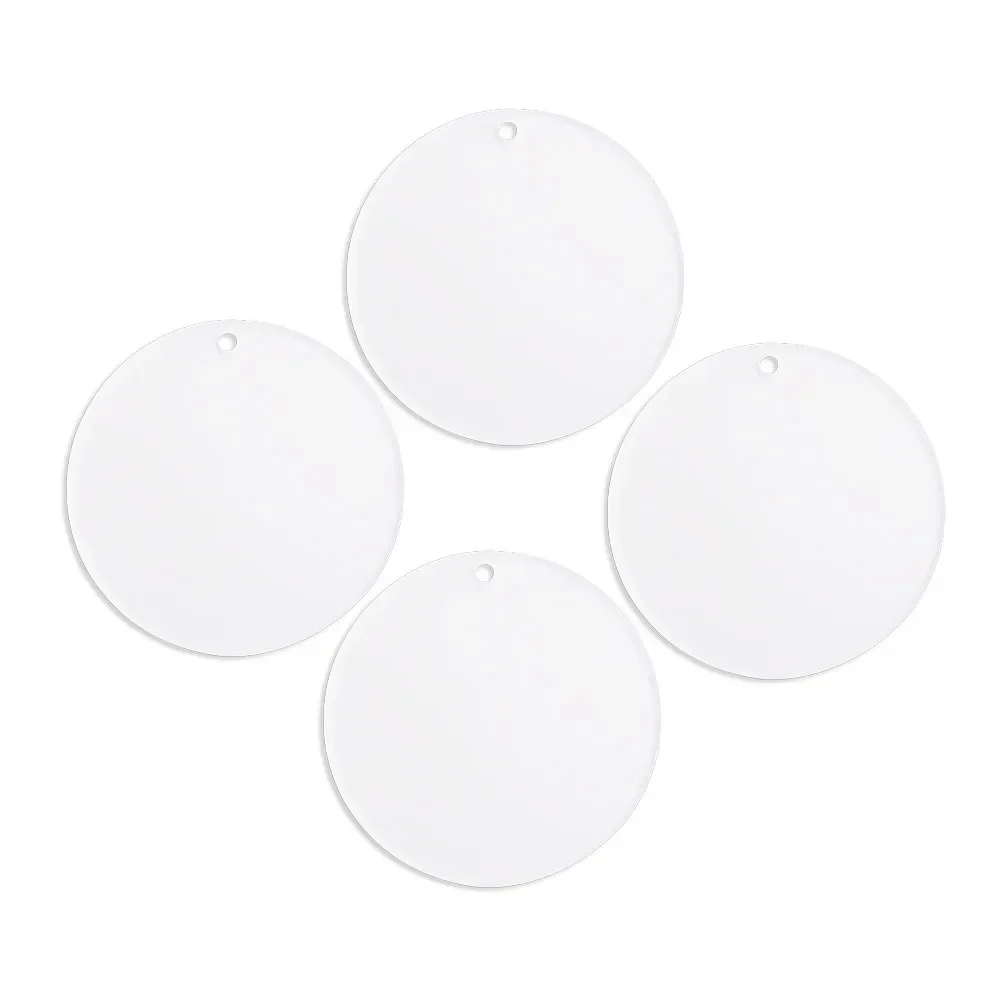 10PCSsss 5-10CM Clear Cast Acrylic Circle Discs Round Plate Craft Blank Acrylic Bauble Clear Christmas Tree DIY Pendant