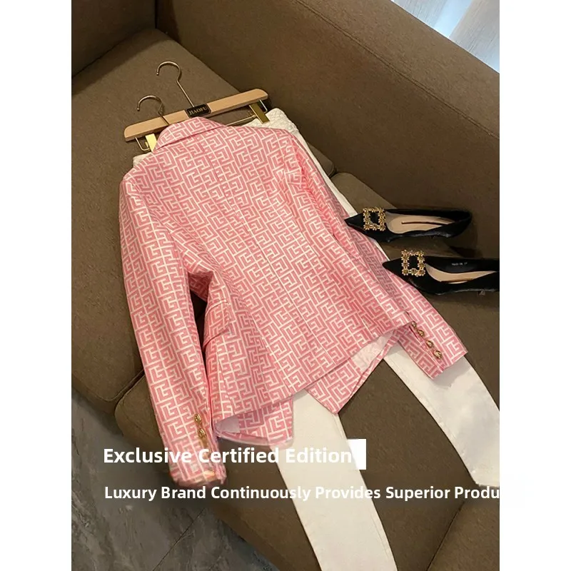 2025 New Sle Donna Jaet Doppio Bottone Slim Fit Modello geometrico Ricamo Abito Jaet A6774 Pendolarismo Sle Lungo Sve