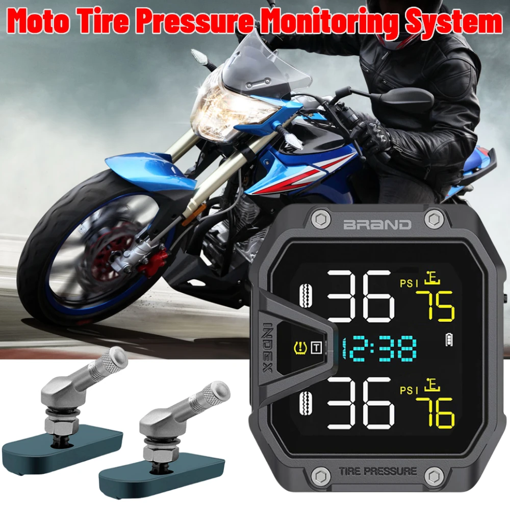 

Motorcycle Tire Pressure Monitoring Alarm System IP65 Waterproof Wireless Tire Pressure Monitoring System Motorcycle Accessories