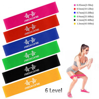 6 Level Resistance Bands Natural Latex 0.35-1.3mm Yoga Pilates Rubber Training Pull Rope Gym Sports Expander Workout Equipment